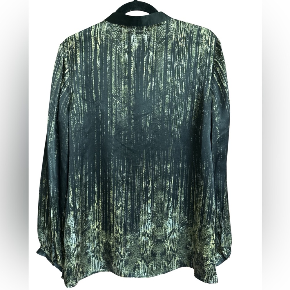 Robert Graham 100% Silk Shirt Black/Cream Whimsigoth Witchy Dark Fairy Large - Picture 2 of 8